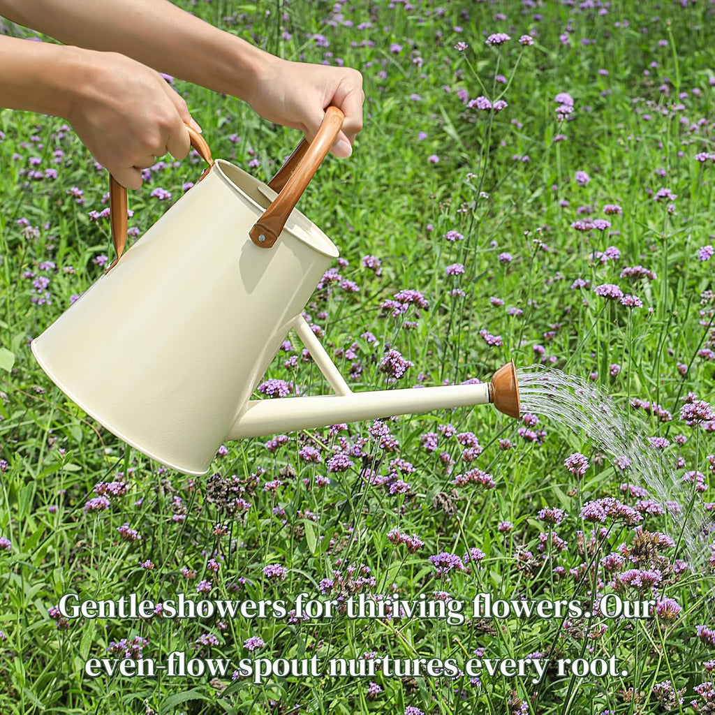 Metal Watering Can with Removable Spout, 1.5 Gallon Large Watering Cans for Plants, Galvanized Steel Gardening Water