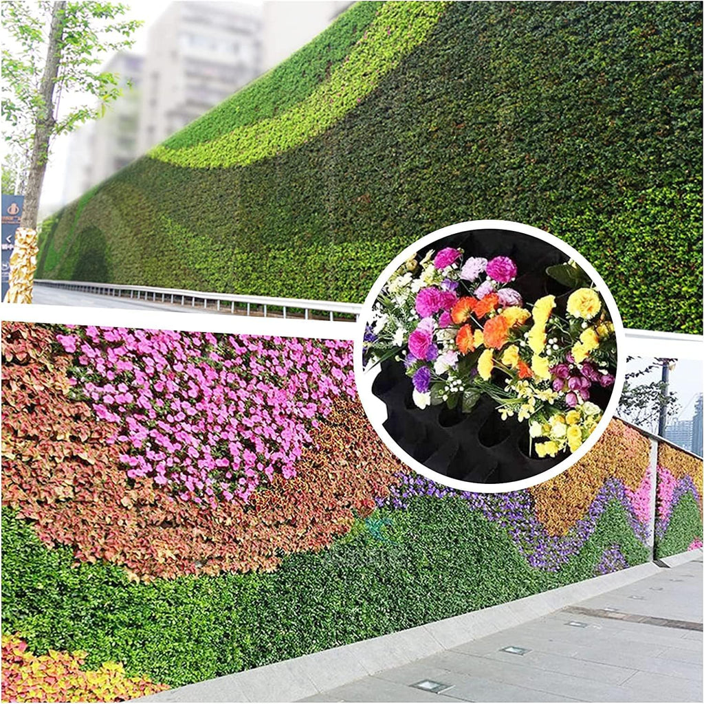 90 Pockets Hanging Planter Bags, Hanging Vertical Wall Mounted Plant Planting Grow Bags, Herb Garden Planter Outdoor