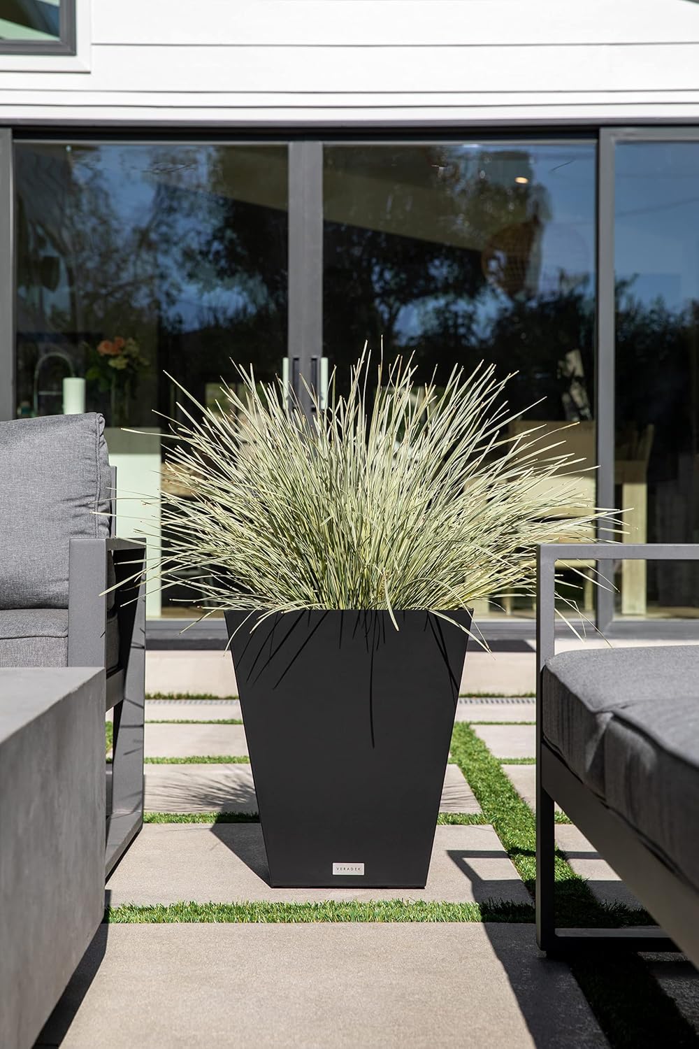 Veradek Pure Series Nobleton Planter - Tapered Square Outdoor Planter | Made From Durable Plastic With Pre-Drilled