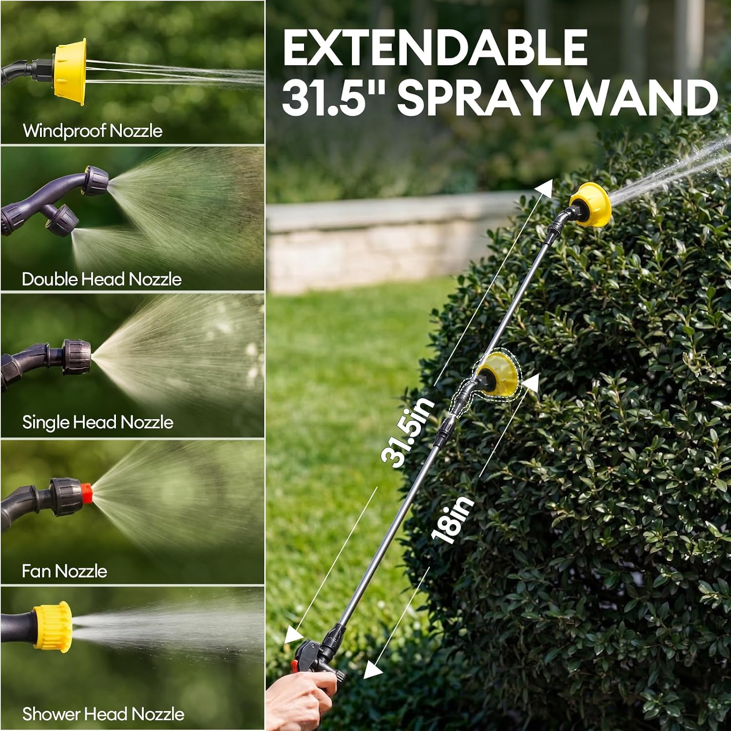 Maygrove 4.2 Gallon Battery Powered Backpack Sprayer | Up to 100 PSI Electric Sprayer with Adjustable Wand & 5 Nozzles