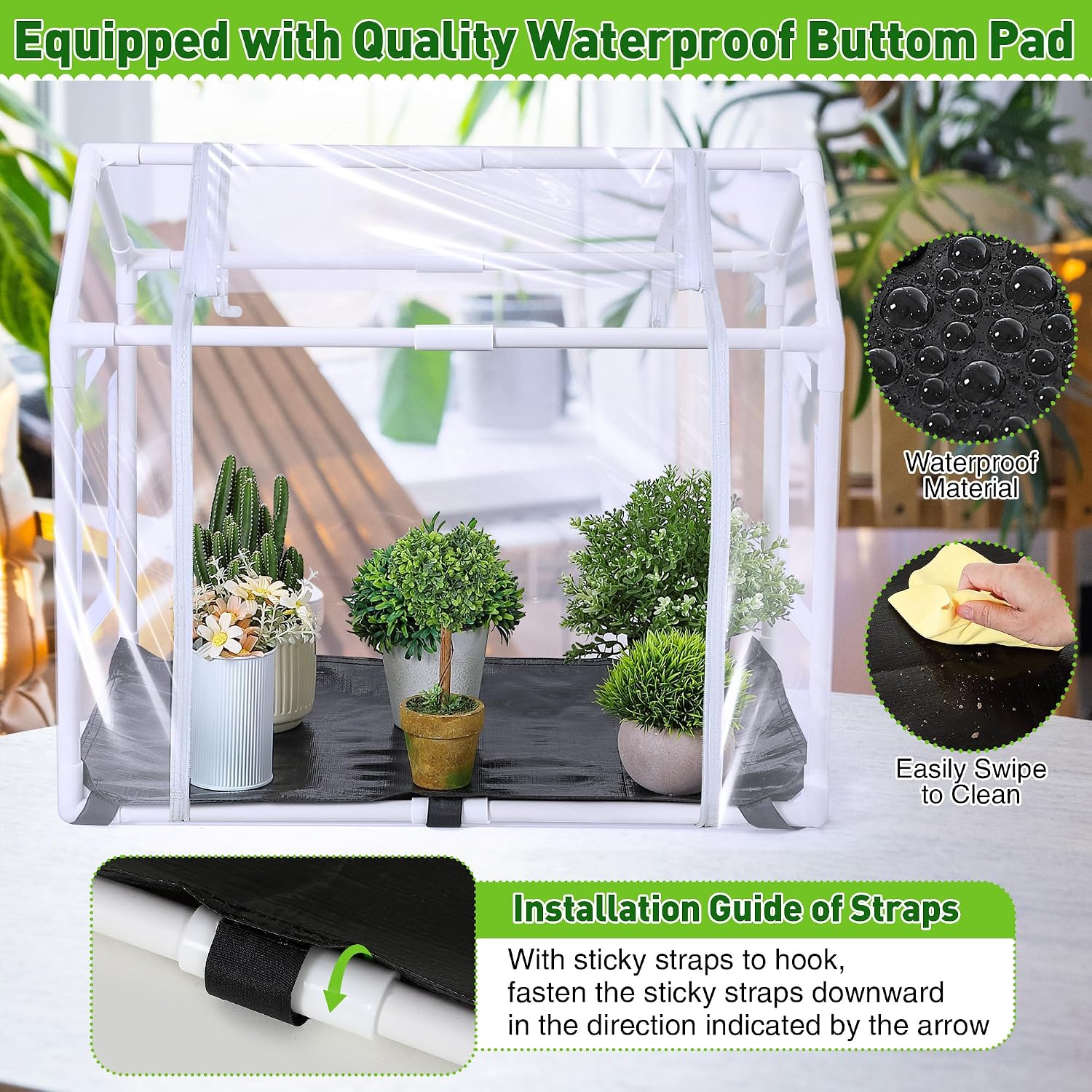 Mini Greenhouse with Potting Mat for Indoor Plant, Portable Greenhouse | Heavy Duty Portable Green House with