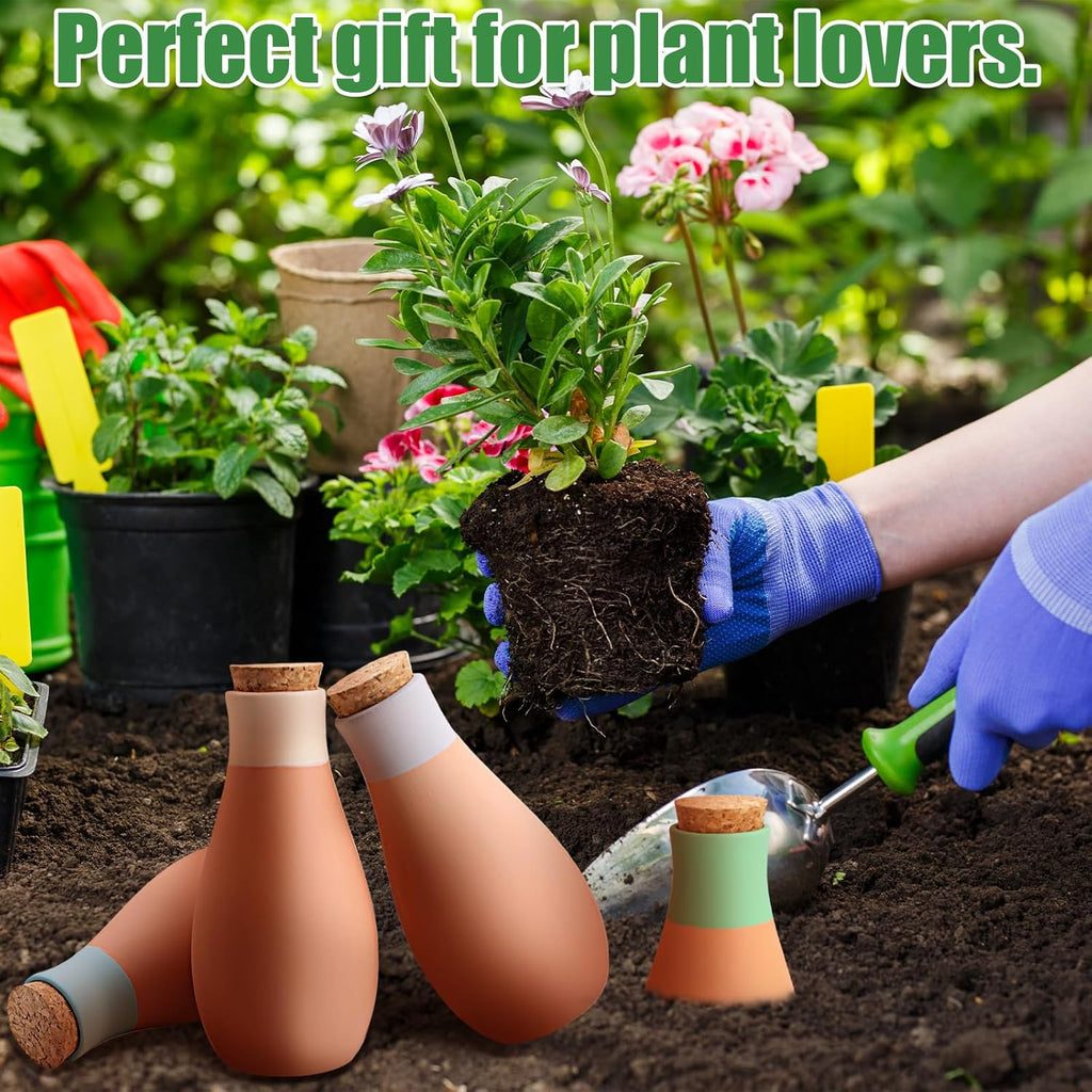 4PCS Terracotta Watering Spikes, Ollas Self Watering Globes | Slow Release Self Watering Planter Insert, Plant Watering