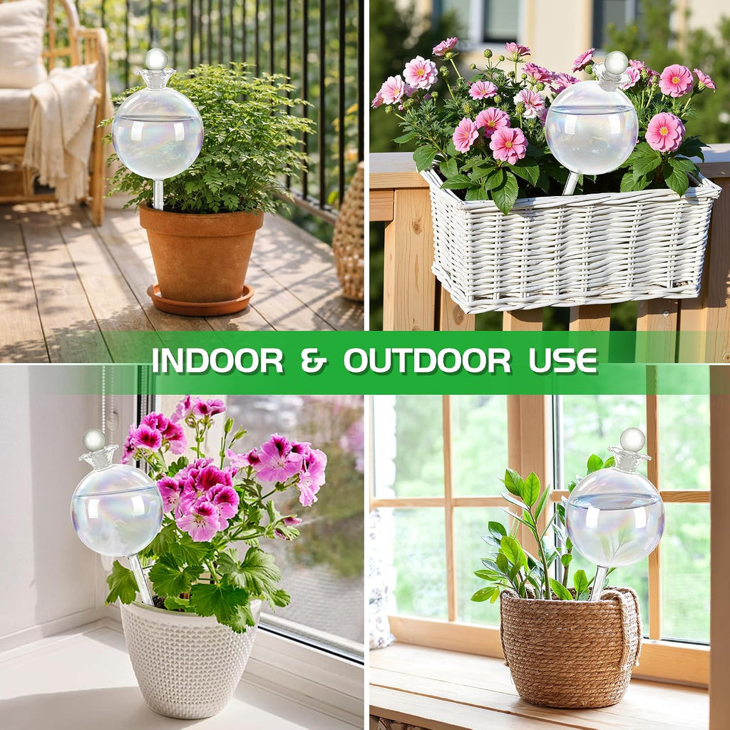 17 oz Extra Large Plant Watering Globes, Glass Self Watering Globes, Rainbow Gradient Self Watering Planter Insert