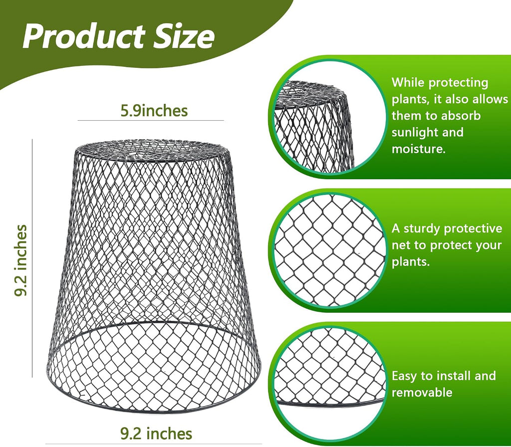 20 Pack 9.2x9.2 Inch Chicken Wire Cloche Plant Protectors from Animals | Plant Cages for Outdoor Plants Keep Rabbits