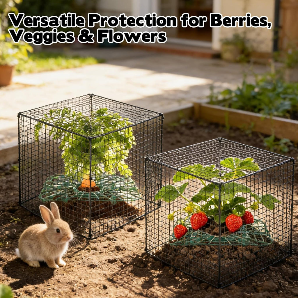 6 Set Upgraded Strawberry Protection Supports with Wire Plant Protectors from Animal Sturdy Metal Wire Plant Cages Mesh