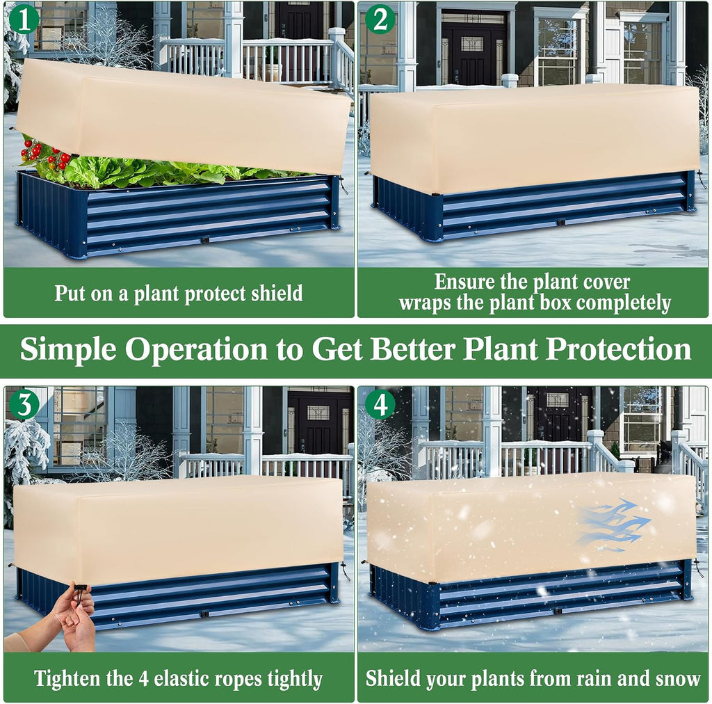 Plant Covers Freeze Protection 2 Pack with Elastic Drawstring, 3.54 oz/yd² Winter Cold Weather Frost Blanket Planter