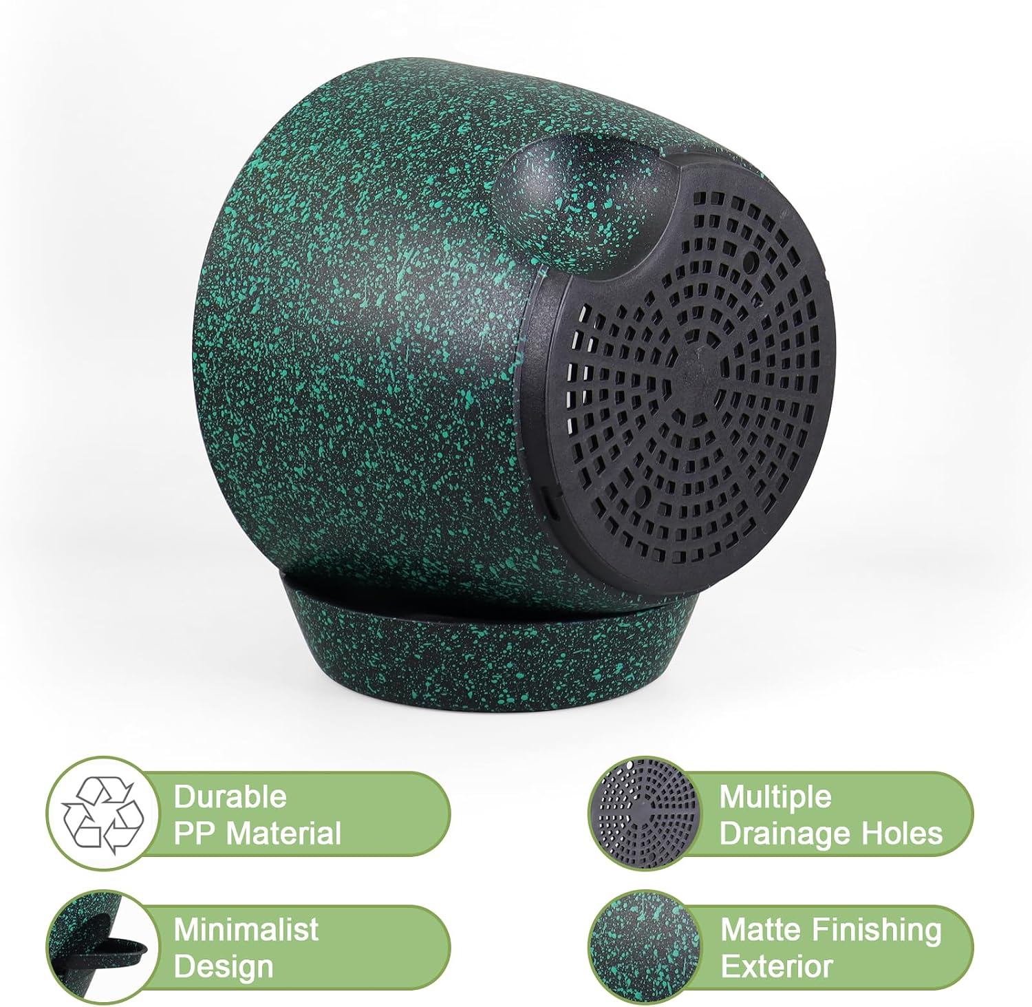 WSMKSZ 12/10/9 inch Large Self Watering Pots, Planter, Plant Pots with Mesh Drainage Holes for Indoor Outdoor Garden