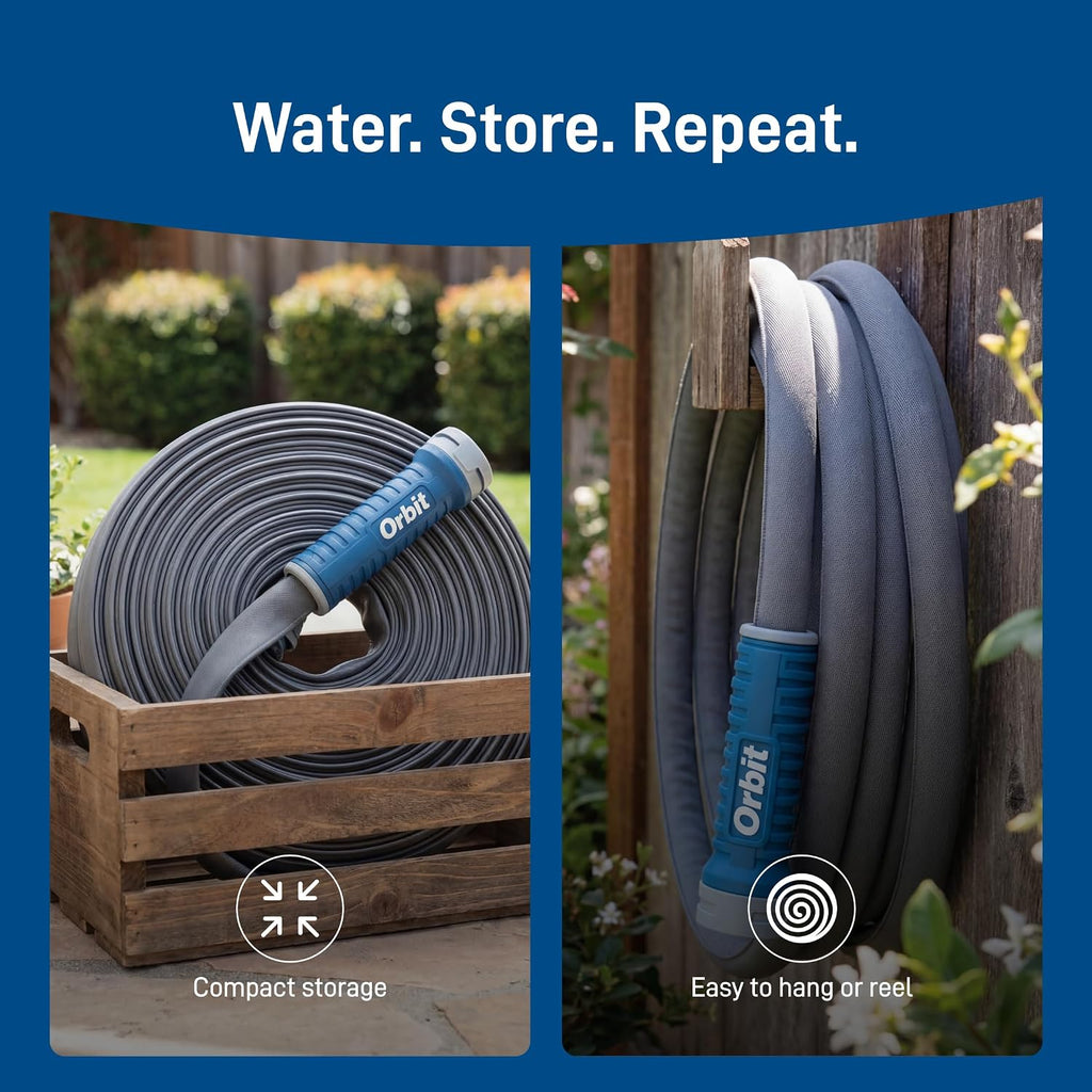 Orbit ExoJacket Fabric Garden Hose - 100 ft x 5/8 in - Heavy-Duty Fabric - Durable ExoJacket Construction - Antikink