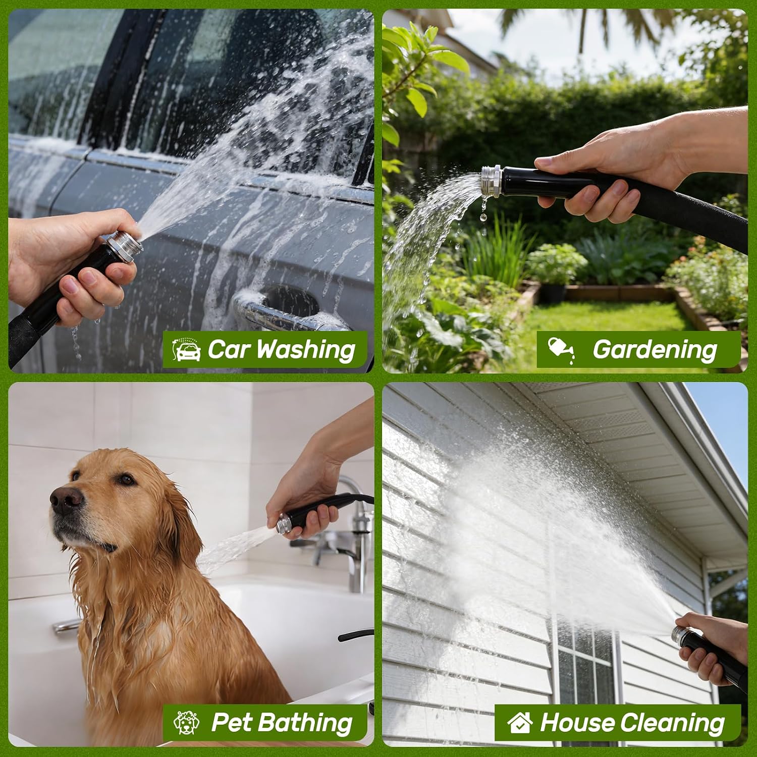 Garden Hose 100ft Non-Expandable,Lightweight,Premium Flexible, Kink-Resistant Design, Extra Durable & Leakproof with