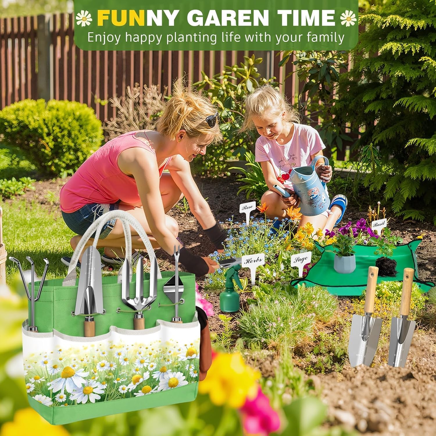 22Pcs Garden Tools Set for Women,Heavy Duty Hand Tool Kit,Birthday Gifts for Mom Wife Grandma Beginner,Gardening