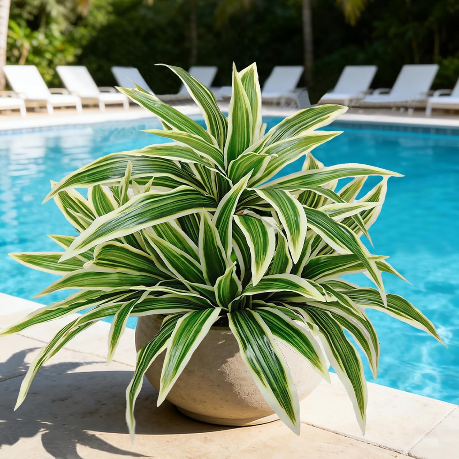 Fake Ferns,2 Planter 35in Outdoor Faux Plants UV Resistant,3D Real Touch Fake Plants Total 160 Blades,Weatherproof