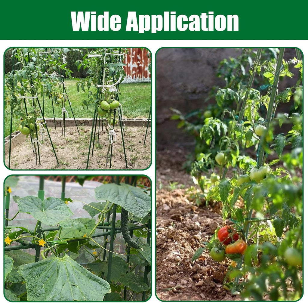 Garden Stakes 55 Inches Steel Plant Stakes Tomato Stakes Garden Poles Pack of 25