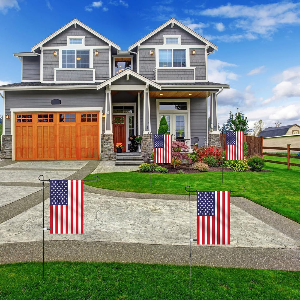 Therwen 12 Pack Garden Flag Stand 36.2 x 16.5 Yard Flag Holder Heavy Duty, with 3 Prong Base, Decorations,with Clip