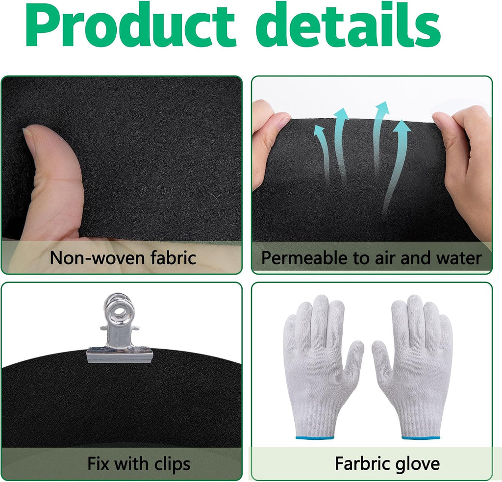 2 Sets 4 x 2 x 1 ft Raised Garden Bed Liner Bag, Breathable Grow Bed Fabric Liners with Clips and Gloves, Garden Box