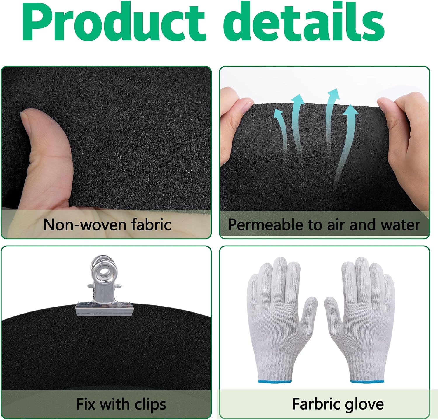 2 Sets 4 x 2 x 1 ft Raised Garden Bed Liner Bag, Breathable Grow Bed Fabric Liners with Clips and Gloves, Garden Box