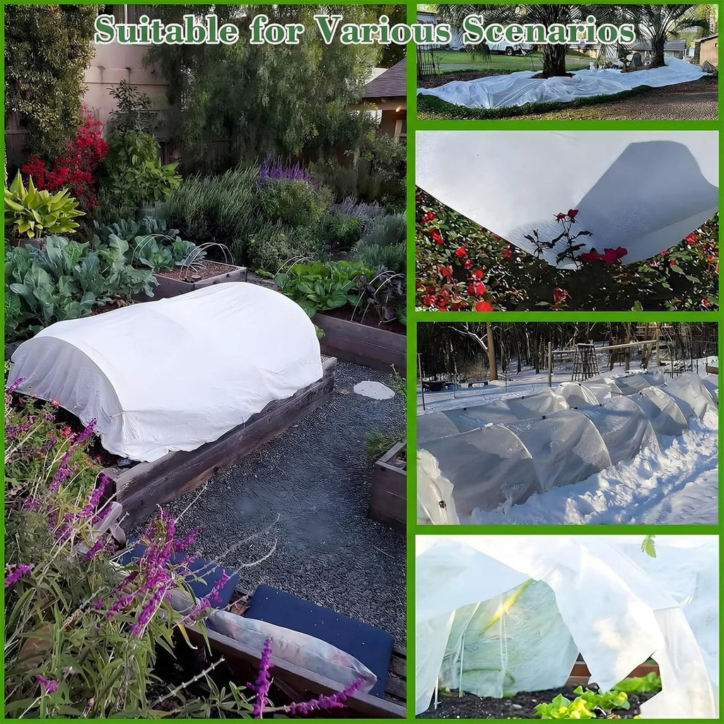 Garden Netting Kit for Raised Beds, 10x30FT Plant Cover Ultra Fine Mesh Netting & 6 Sets Fiberglass Garden Hoops & 18