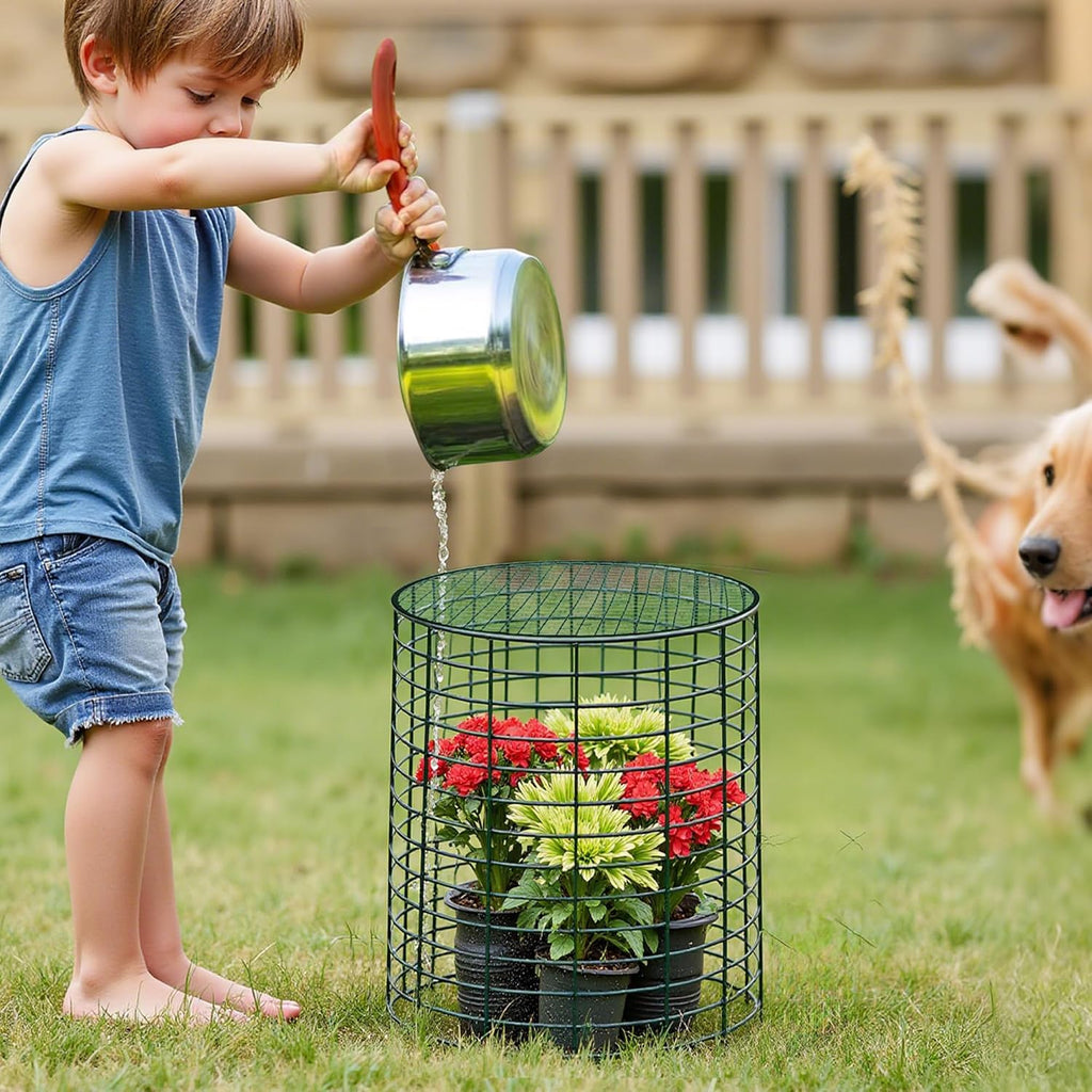 4 Sets of DIY Metal Plant Protectors from Deer, Garden Fencing Animal Barrier Size 11.8 * 12.9 inches, Mesh Plant Cage