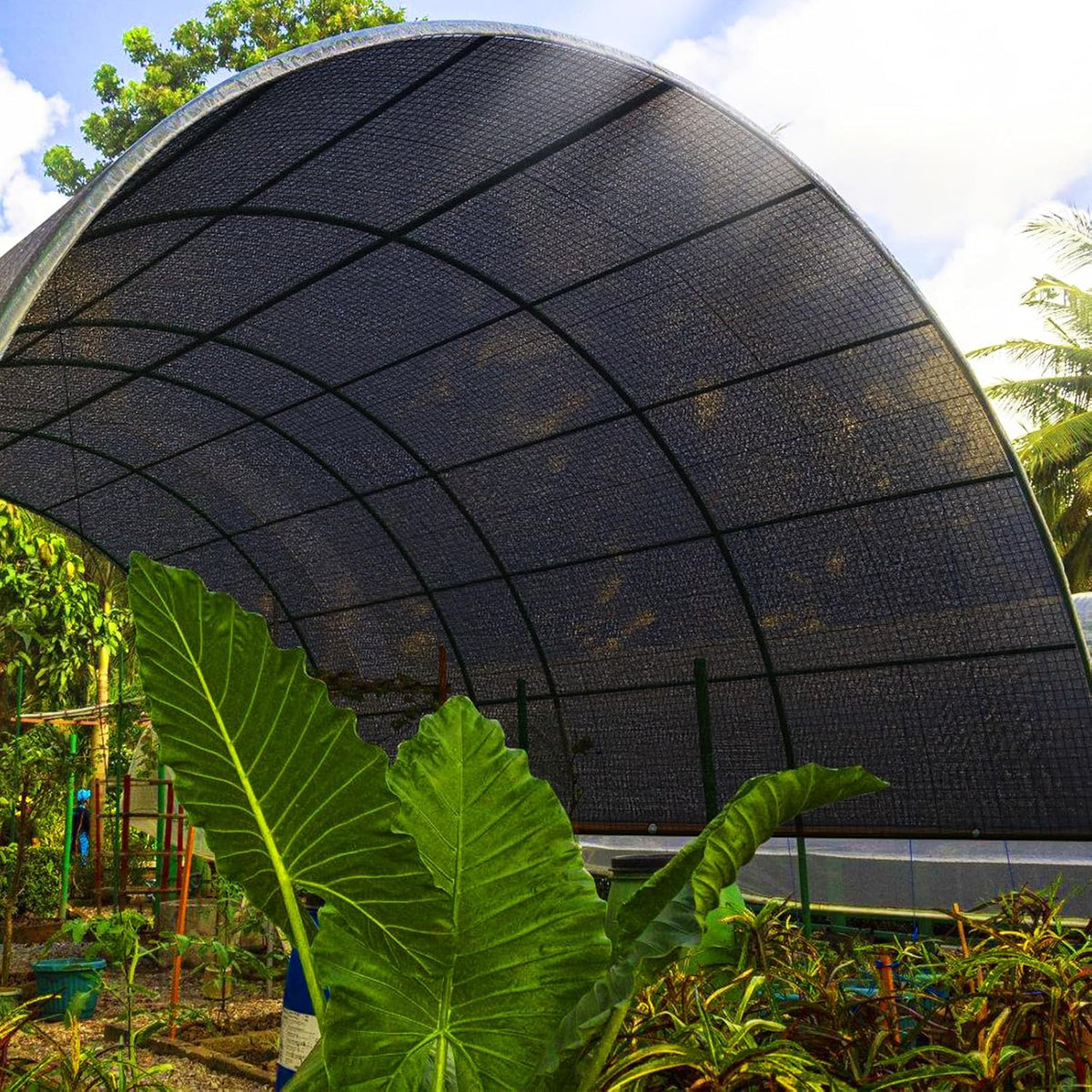 70% Shade Cloth, 10FTx20FT HDPE Mesh Tarp with Reinforced Grommets, Outdoor Sun Shade Net for Greenhouse, Plants