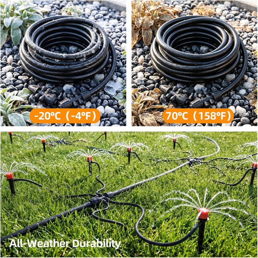 1/2 Inch Drip Irrigation Tubing, 75ft Main Line Tubing Hose for Irrigation System, Garden Beds, Vegetable Gardens, PVC