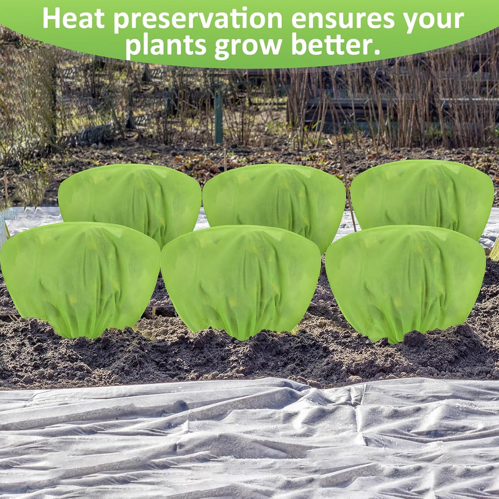 6 Pcs Winter Plant Covers Freeze Protection 39.4x23.6 Inch Horizontal Shrub Tree Rose Plant Protection Bags Frost