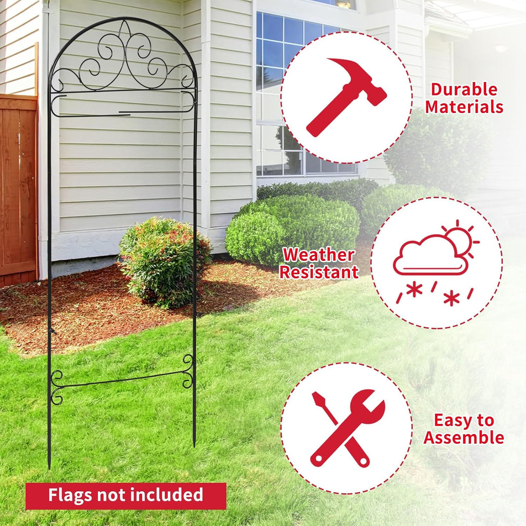 CroBlissful Garden Flag Holder Stand Garden Yard Flag Pole Stake Fits Max 14 x 25 Inch for Outside House Yard Lawn