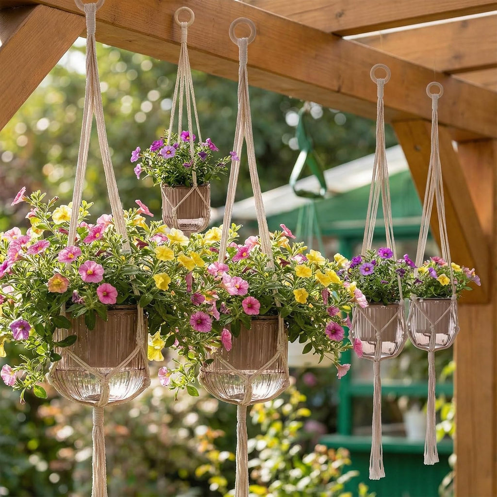 Hanging Planter Set of 6 Self Watering Indoor Flower Pots with Water Level Indicator Modern Plant Hangers for Indoor
