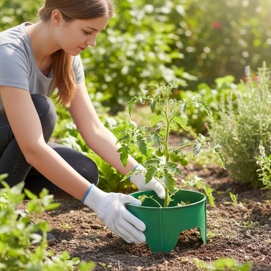 24pcs Planting Grow Rings, Round Edging Spliceable Protective Pest-Planting Rings for Vegetable Herb Flower, Circular