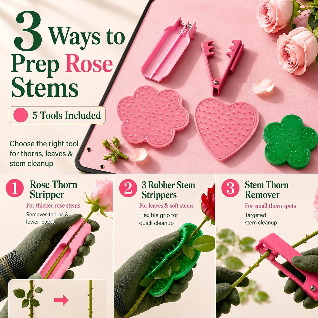 Florist Supplies Kit with Repotting Mat&Wicker Basket, Floral Tools | 13-Piece Floral Arrangement Kit with Repotting