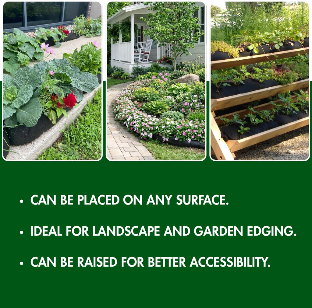 4x8 (32 sq ft) Raised Garden Bed Kit with Built-in Drip Irrigation Watering System – Flexible Fabric Grow Bag Planter
