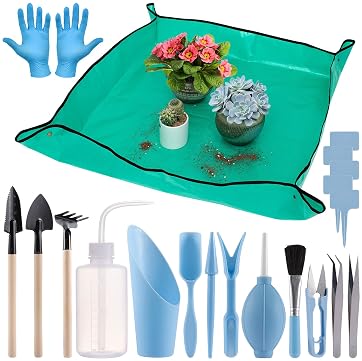 ANPHSIN 20pcs Small Gardening Tools Gifts for Women Beginners, Green