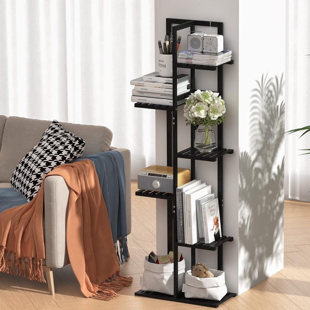 Laiensia Bamboo Plant Stand Rack 6 Tier,Multiple Stand Holder Shelf Rack, Indoor&Outdoor Planter Display Shelves for
