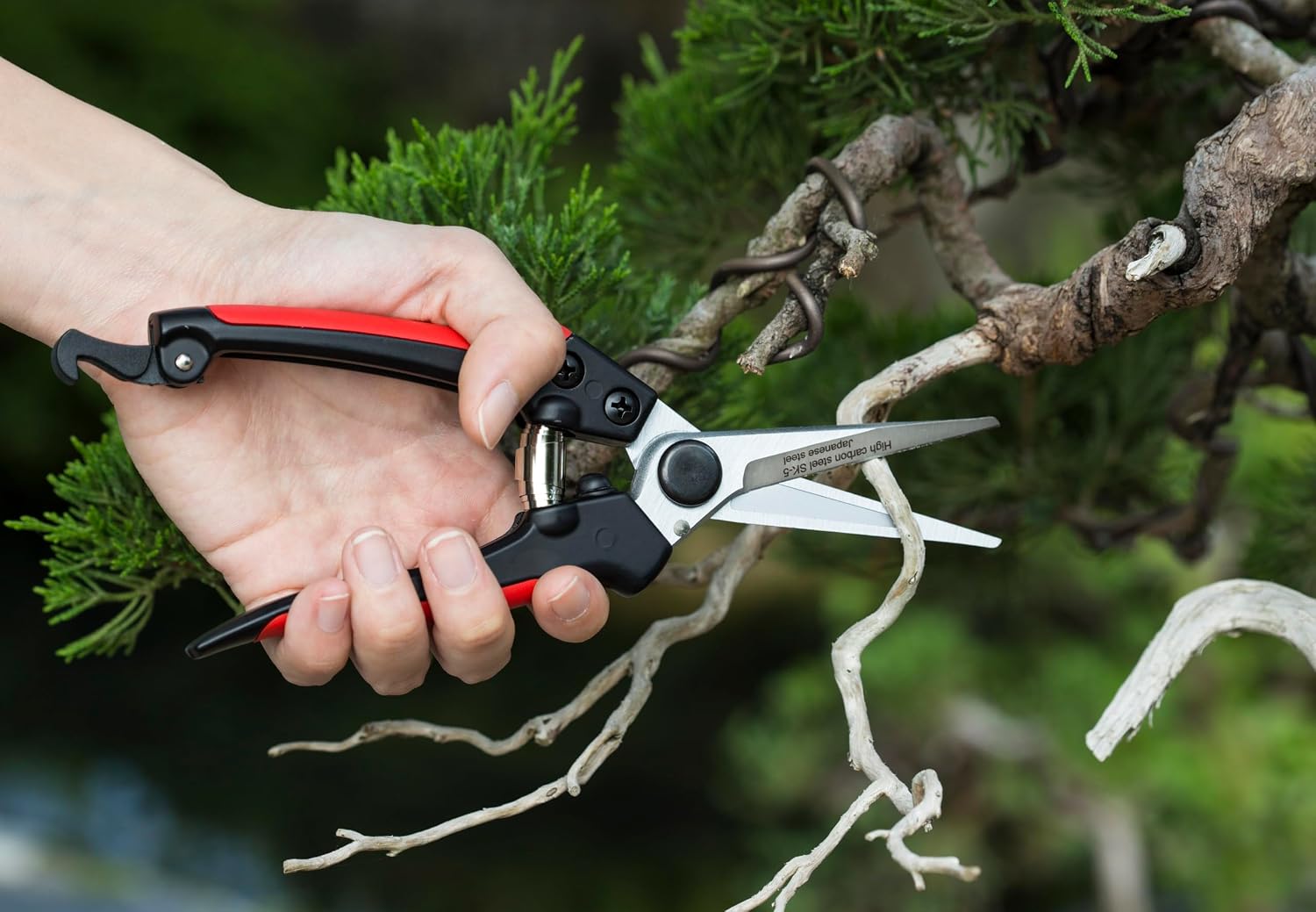 Kimura® 8" Pro Pruning Scissors, Premium Japanese SK5 Hi-Carbon Steel Blades, Non-Slip Vinyl Coated Handles