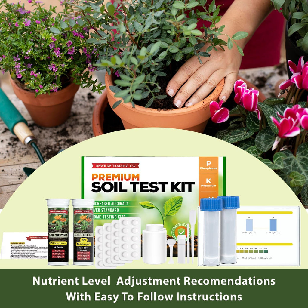 Premium Soil Test Kit: 40 Complete Tests for Lawns, Gardens, and Vegetables. Tests for Ammonia Nitrogen, pH