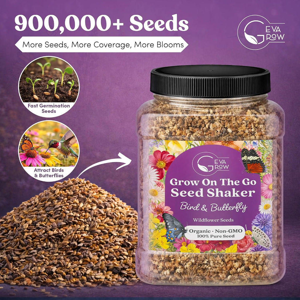 Bulk Wildflower Seed - Bird & Butterfly Garden Seed Mix | Bulk 300,000+ Annual & Perennial Flower Seeds for Planting