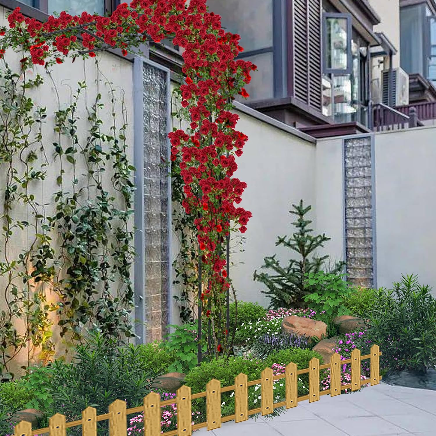 Half Arch Trellis - Garden Arch Trellis Size: 24in(L)*94.5in(H) | Garden Arch Arbor Trellis for Climbing Plants Outdoor