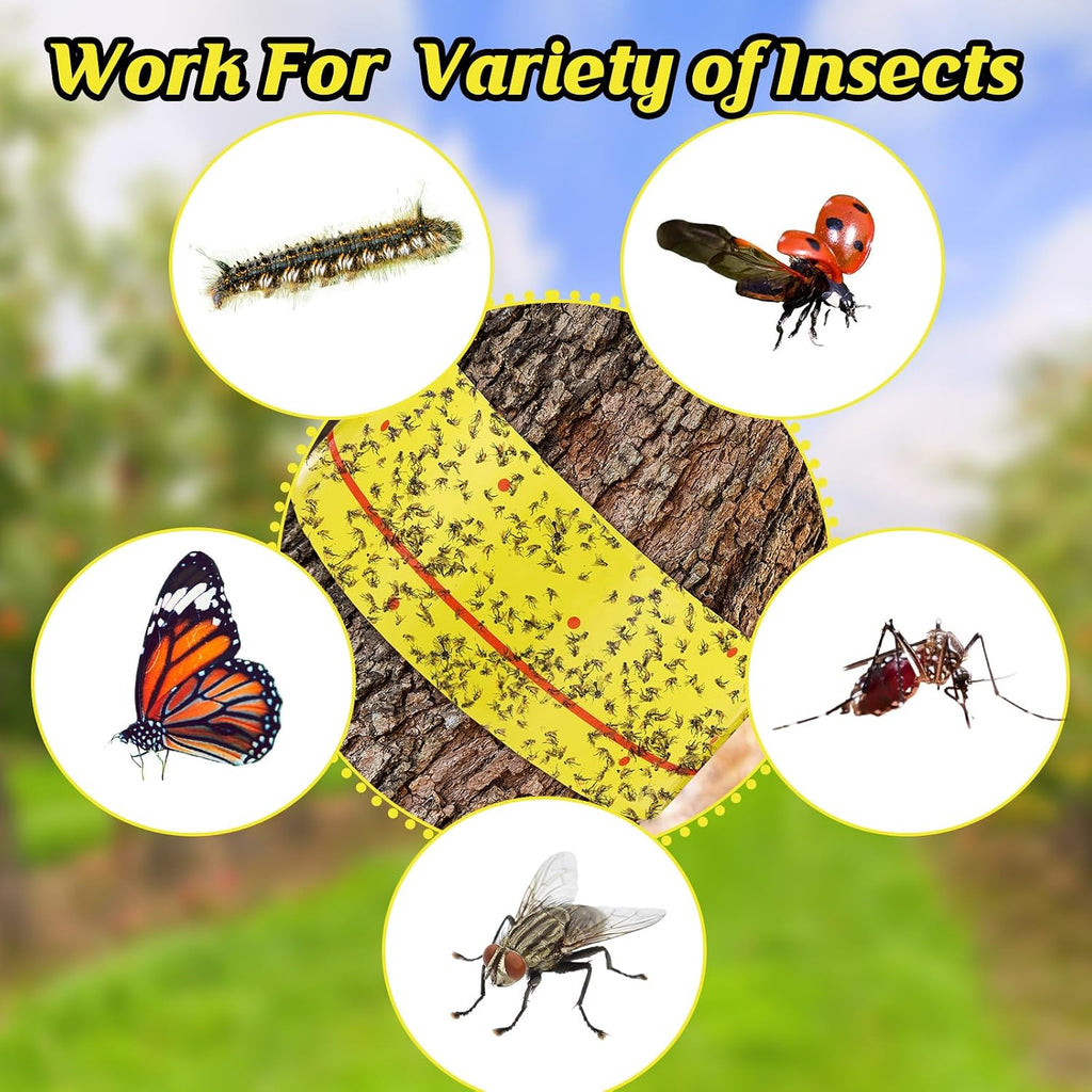 12 Rolls Spotted Lantern Fly Tree Trap 30 Feet Each Roll Lanternfly Tree Outdoor Fruit Fly Sticky Strips Paper Insect