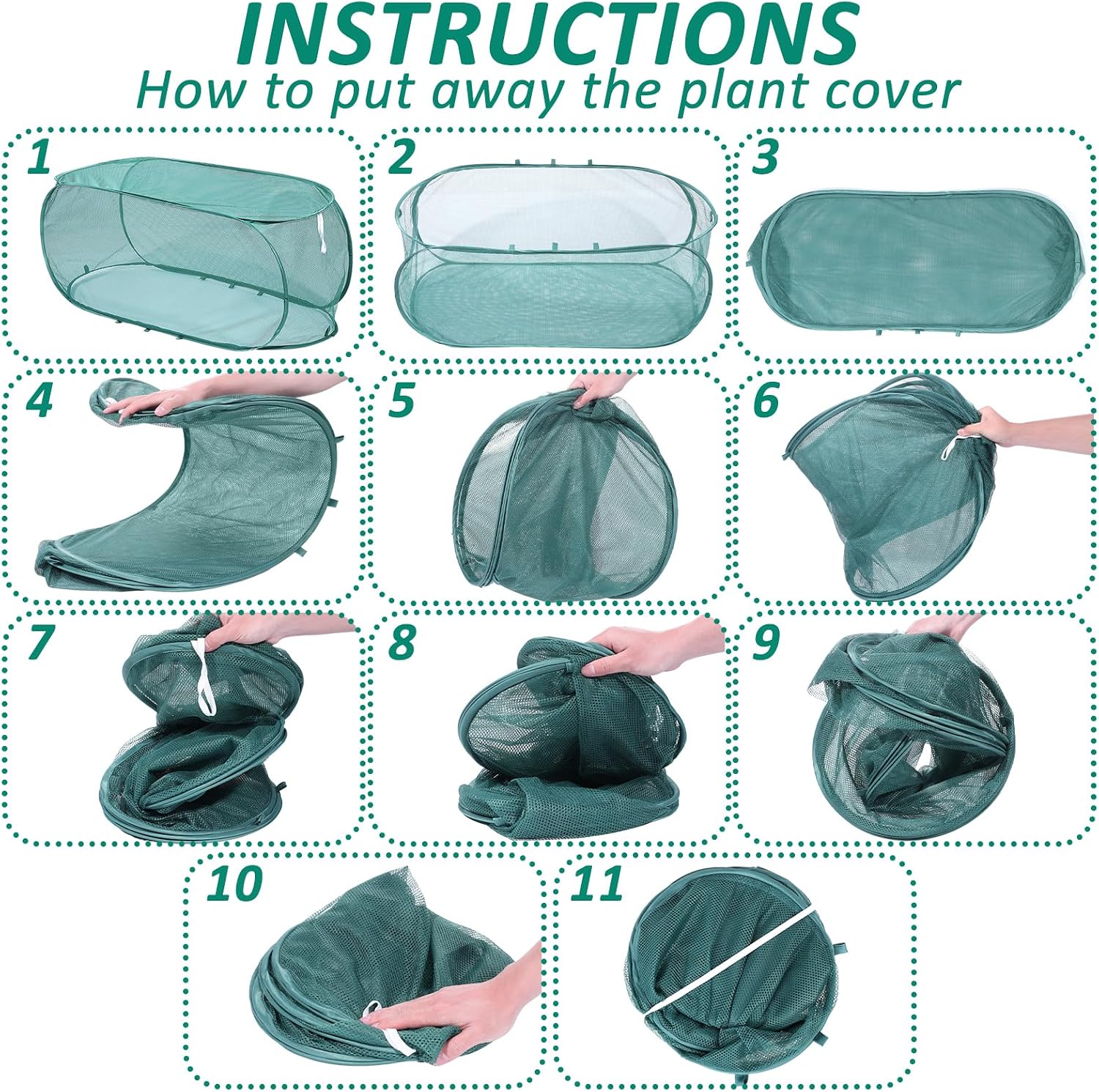 3 Pcs 39" x 18" x 16" Pop Up Garden Plants Cover with 24 Ground Nails, Mesh Netting Covers Net Cage Guard Protector for