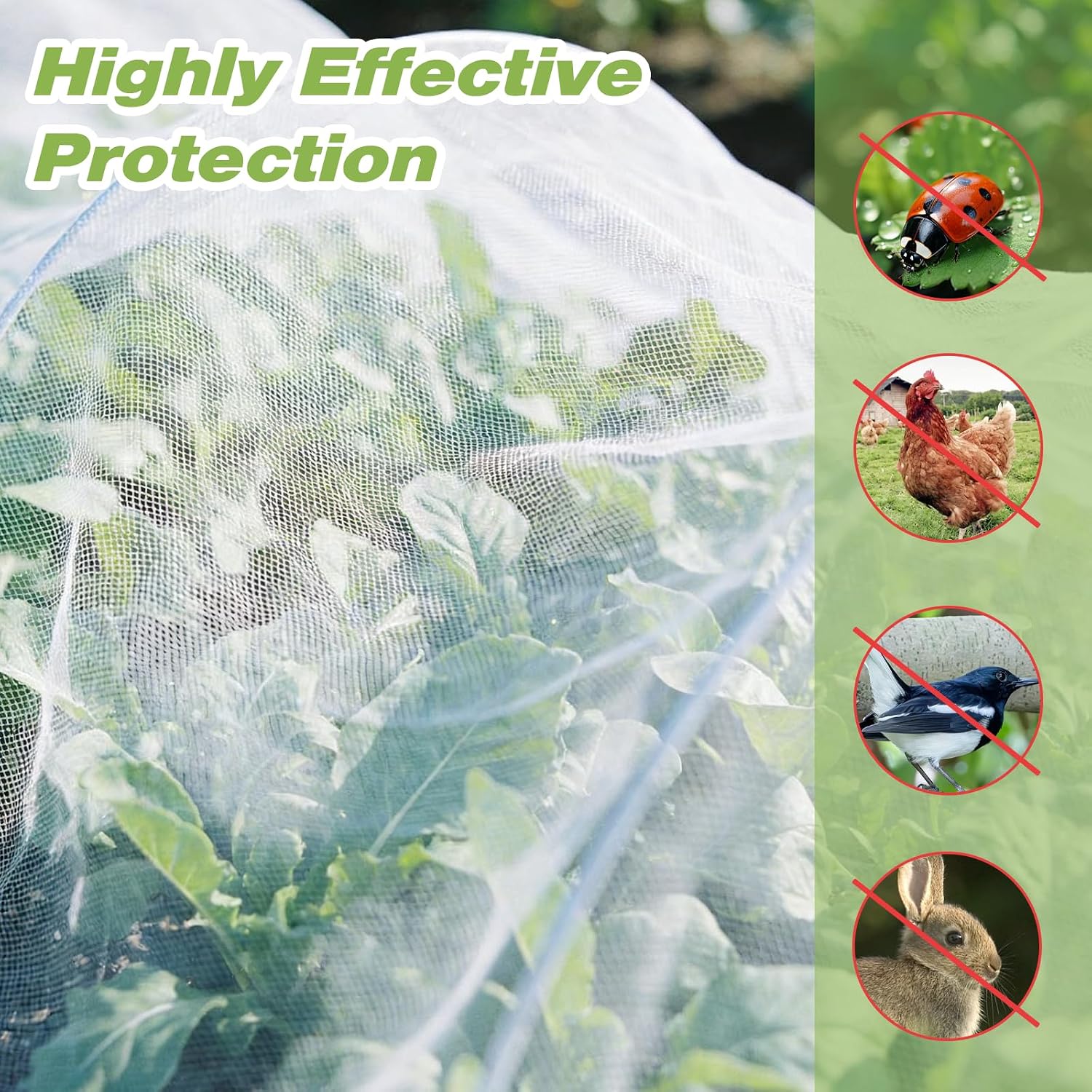 Ultra Fine Garden Netting,10'x49' Plant Netting Pest Barrier for Garden Protection Row Cover Raised Bed Screen Mesh