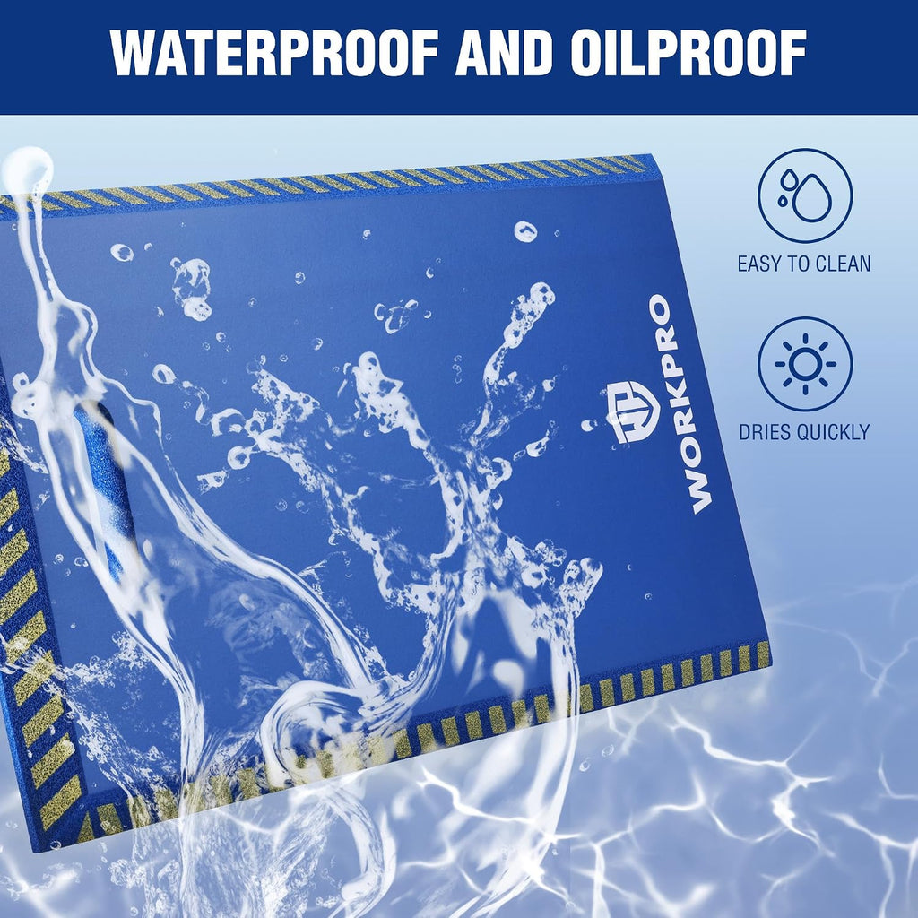 WORKPRO Extra Thick Kneeling Pad, Blue, 28 x 16 x 1.2in | Soft NBR Foam Knee Cushioning, Extra Large Foam Kneeler Mat