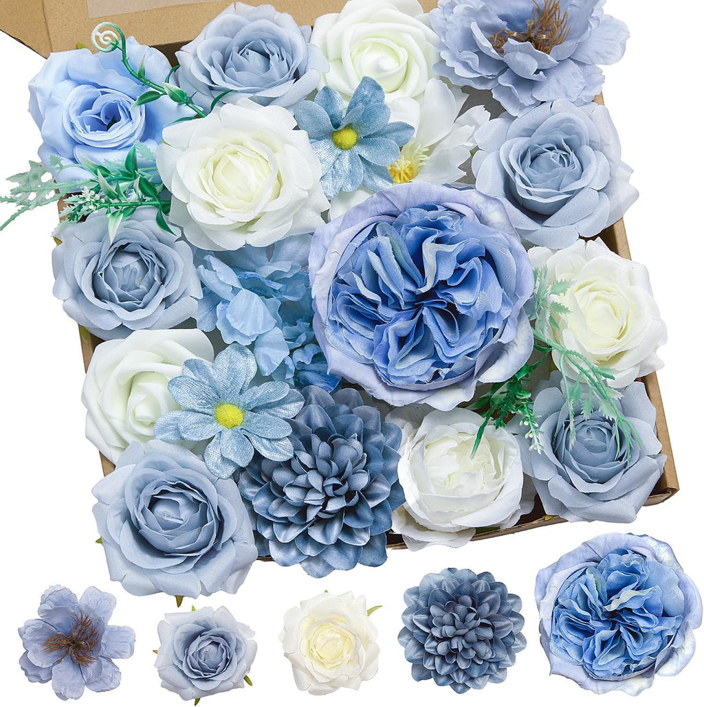 Floweroyal Artificial Flowers Fake Rose Flowers Dahlia with Stems for DIY Wedding Bridal Bouquets, Baby Shower, Floral Arrangement, Table Centerpieces, Home Decorations