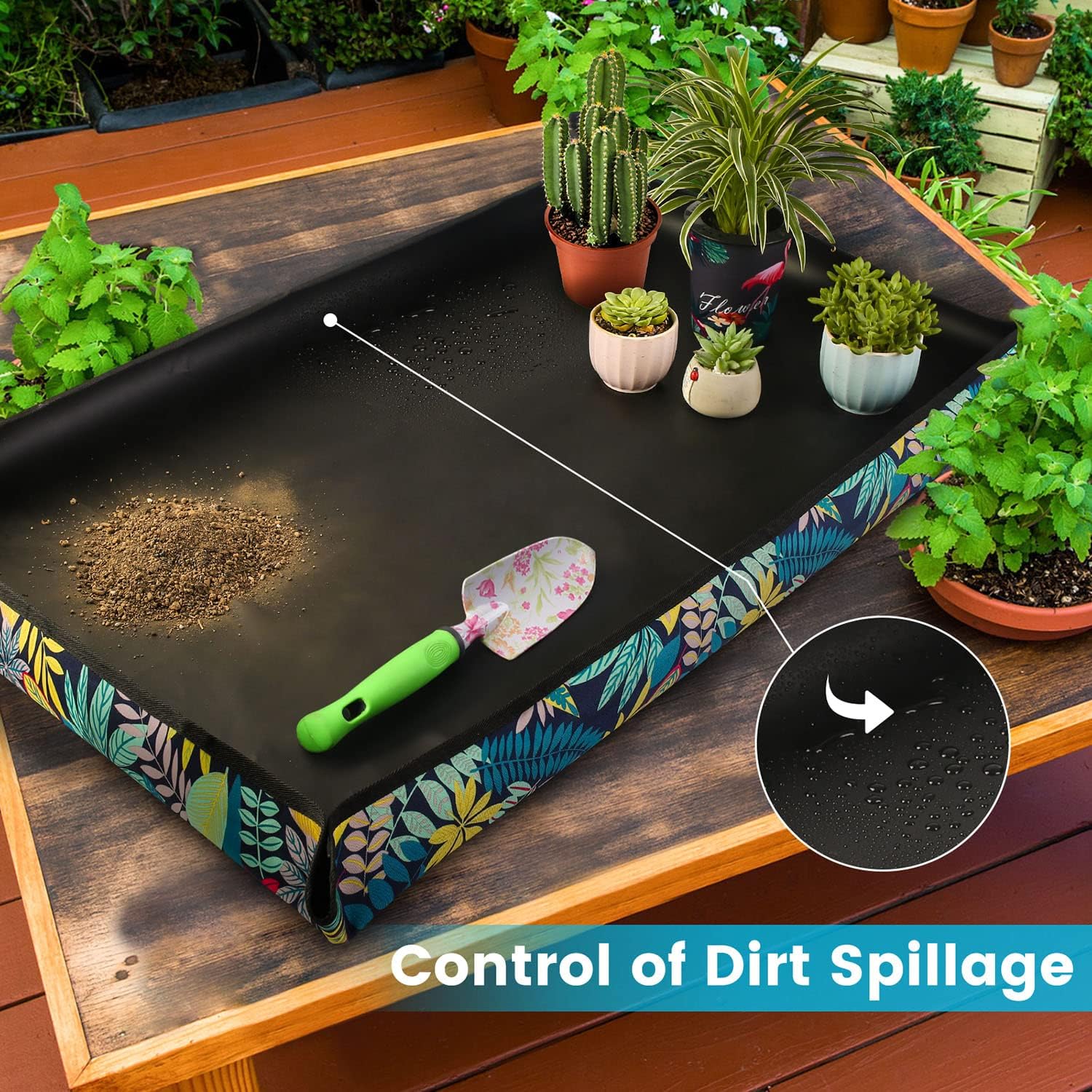 HNXTYAOB Large Repotting Mat for Indoor Plant Transplanting and Mess Control Waterproof Potting Mat Foldable Plant Mat