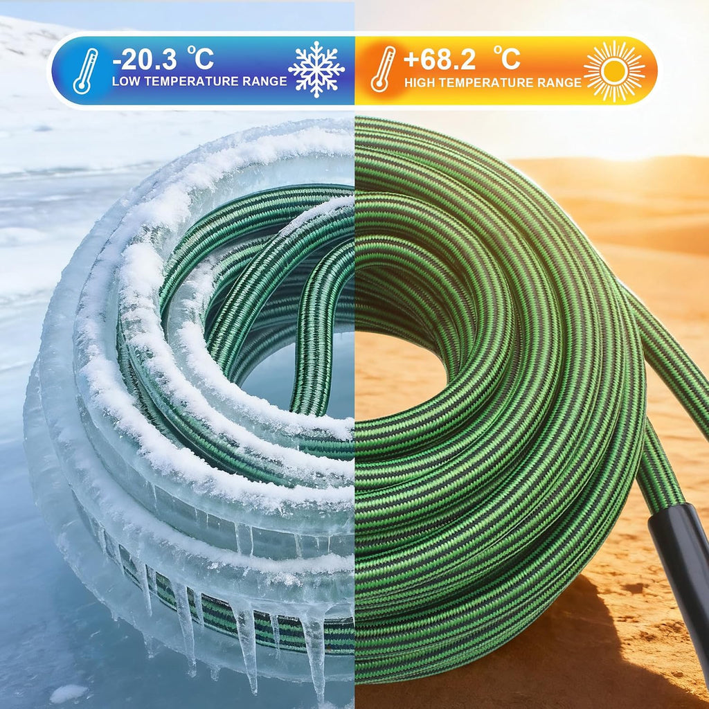 Garden Hose 50 FT-Triple-layer pipe, Water Hose with solid Aluminum Fittings, Ultra-Lightweight and Flexible