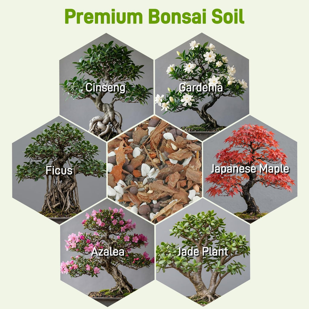 Avalution Bonsai Soil 9QT,Organic Bonsai Soil Mix | Perlite,Lava Rock,Pine Bark,Clay Pebbles for Indoor Plants,Fast