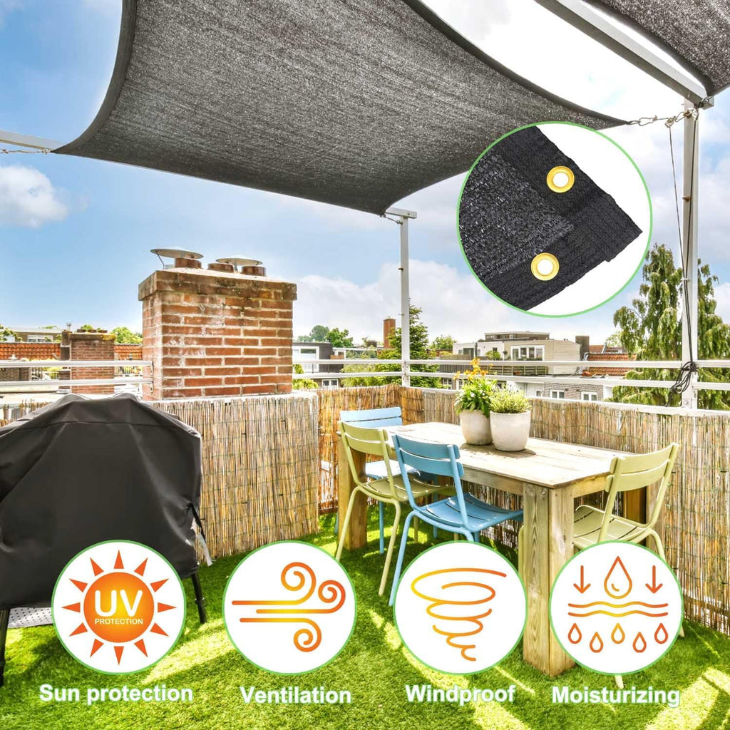 Mklsit 70% Shade Cloth for Garden, 20x20 FT Breathable Sun Shade Mesh Tarp | UV Resistant, Patio Sunshade Net with