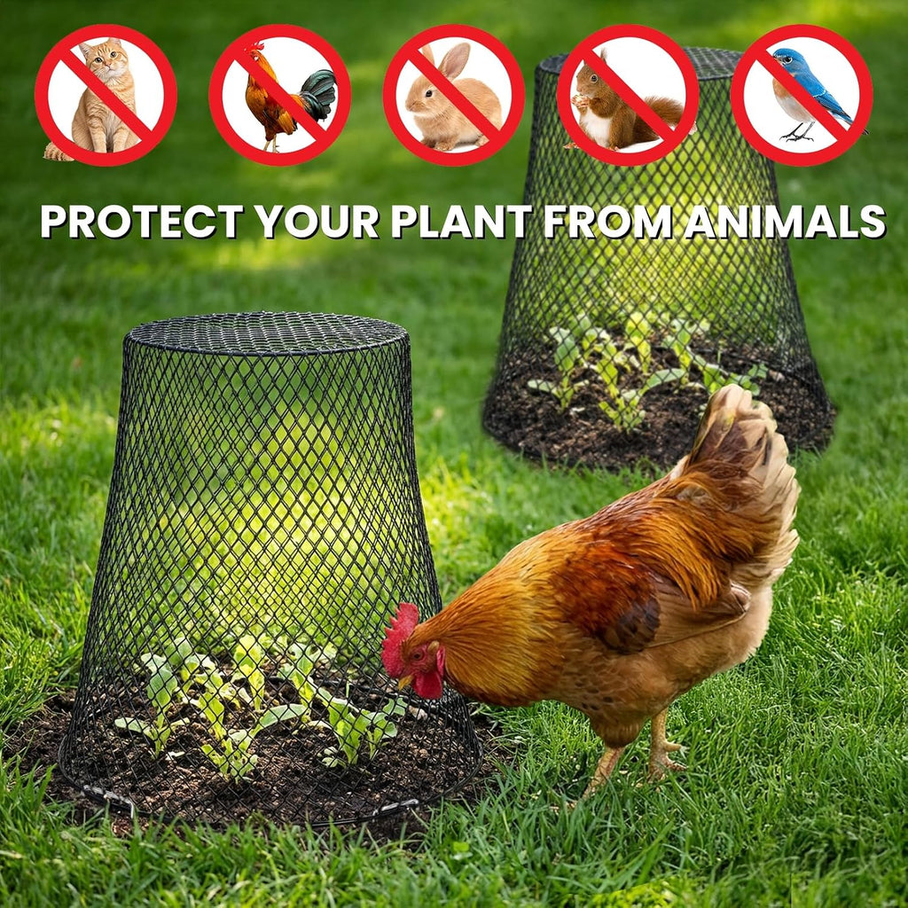 SOUJOY 15 Pcs 12 Inch Large Chicken Wire Cloche Plant Protector Cover, Heavy Duty Metal Garden Plant Protector from