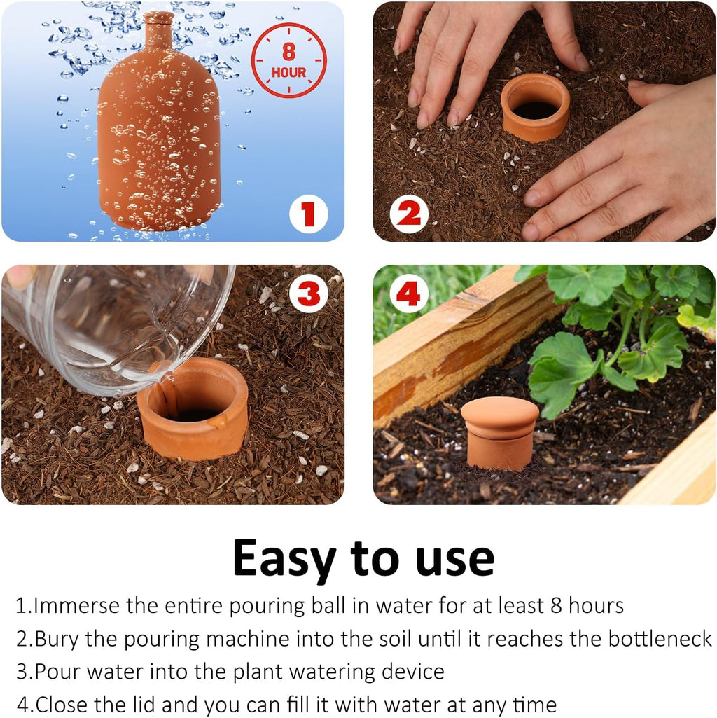 Large 3.3L Terracotta Watering Pots Ollas Self Watering Planter Watering System 10inch-Simple Irrigation Peripheral