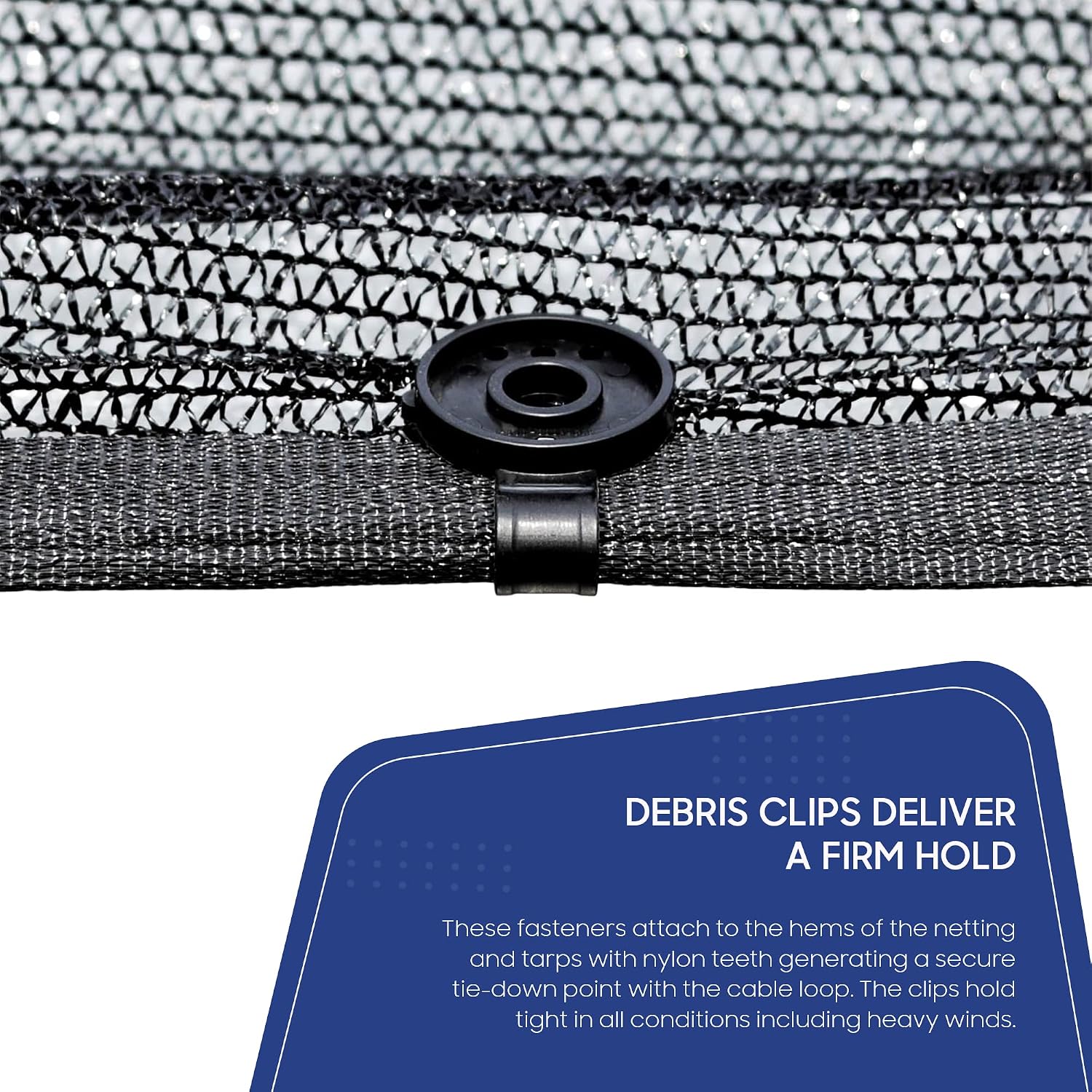 Tarps Now Debris Shield Clips - Multipurpose Utility Peg Clip Set - Sun Shade, Bird, Garden, Dirt - 100 Pieces