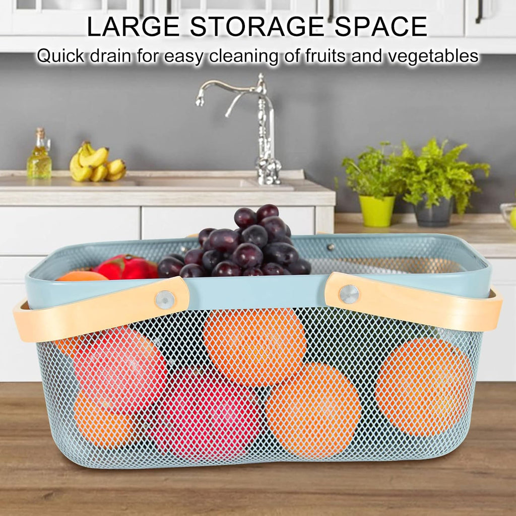 Garden Harvest Basket,Delicate Harvest Basket for Garden Vegetables,Practical Metal Mesh Wire Basket with Handle