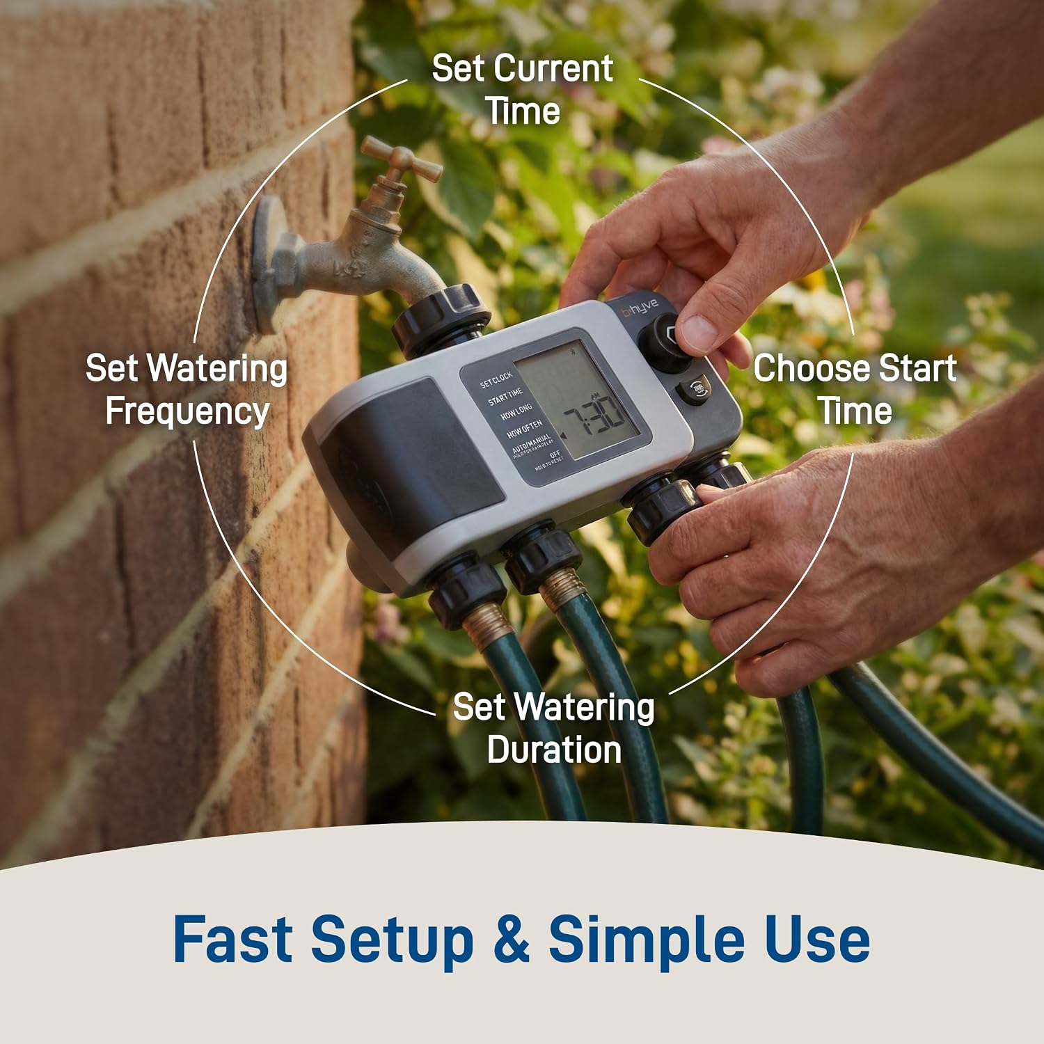 Orbit B-hyve XD 4-Port Smart Hose Watering Timer - App Controlled - Smart WeatherSense - Bluetooth Sprinkler Timer with