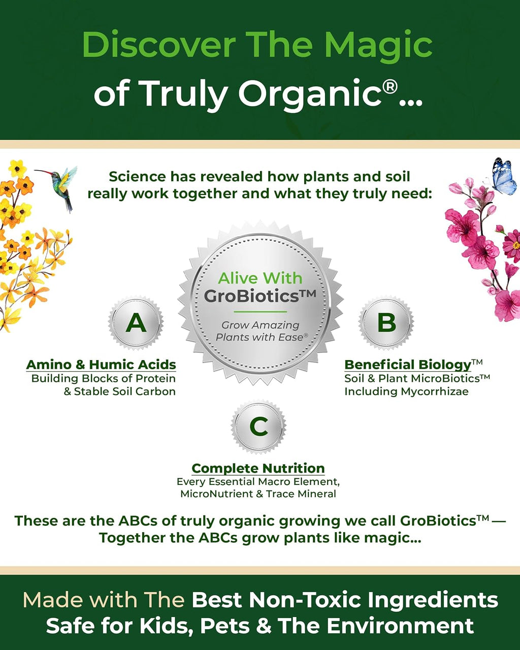 Organic Plant Magic - Truly Organic™ Slow Release Granular Fertilizer : Long-Lasting Plant Food Granules - Indoor &